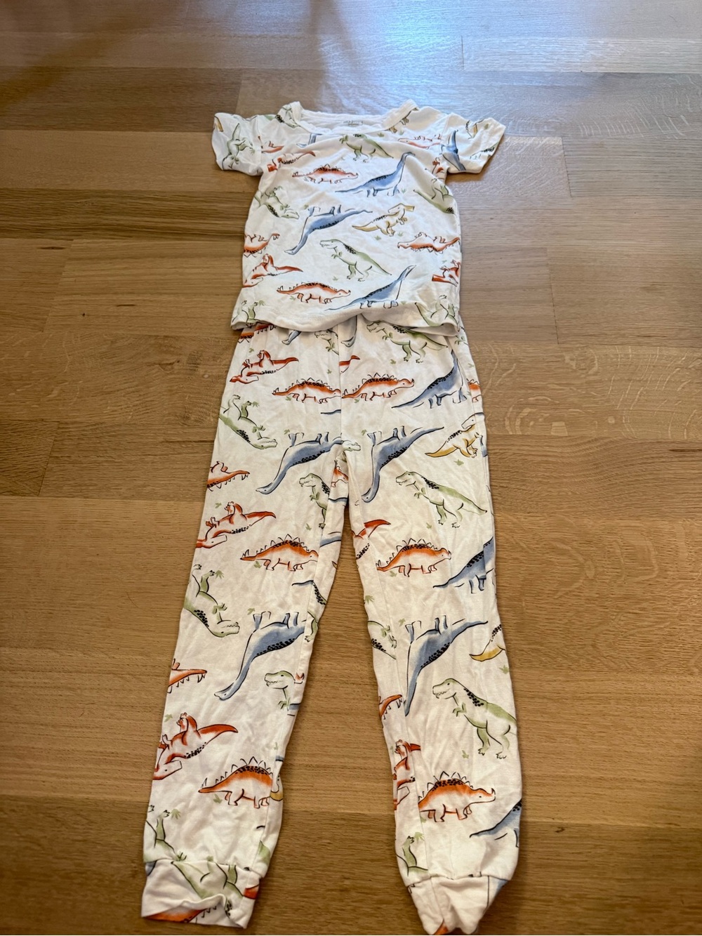 Milberry Kids White Dinosaur Pajama Set - Soft Sleepwear